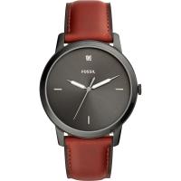 FOSSIL Minimalist 薄型簡約手錶-灰x棕色/44mm FS5479