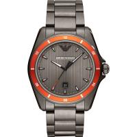 Emporio Armani 亞曼尼 都會時尚手錶-灰x橘圈/44mm AR11178