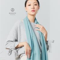 【BANNIES’】100% Cashmere 喀什米爾 窄版素面 藍灰色