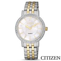 CITIZEN星辰 嫻熟知性施華洛世奇石英女錶 EL3044-89D