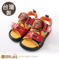 魔法Baby 男童涼鞋 台灣製POLI正版羅伊款閃燈運動鞋 魔法Baby~sa91122