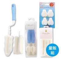 【韓國朴蜜兒】可替換抗菌泡棉奶瓶刷組+替換量販組(泡棉刷 可替換刷 保溫杯清潔刷)