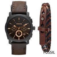 FOSSIL 漂浪北方男錶手環套組(FS5251SET)-咖啡面x42mm
