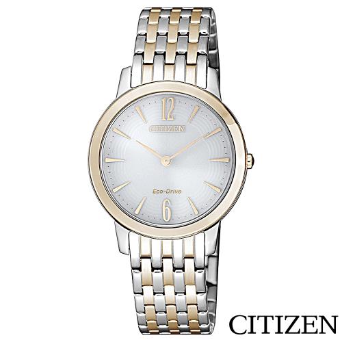 CITIZEN星辰 美麗漣漪雙色調光動能石英女錶 EX1496-82A