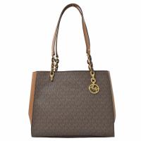 MICHAEL KORS SOFIA LG MK圓形吊飾肩背包.咖/深咖