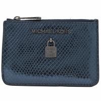 MICHAEL KORS ADELE 鎖頭亮片鑰匙環零錢包.午夜藍