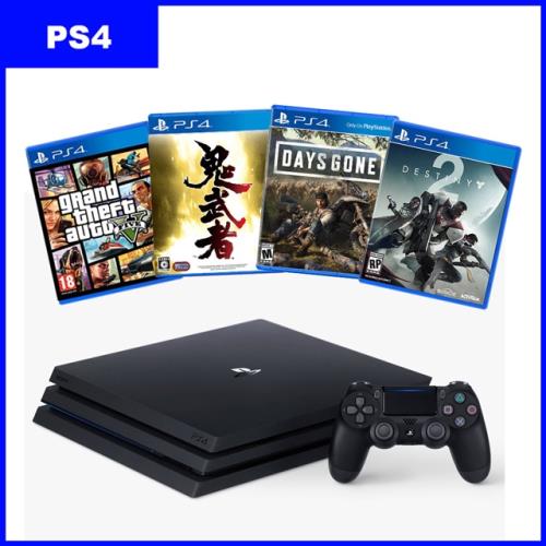 【SONY 索尼】PS4 Pro 主機+《精選遊戲五選一》(俠盜獵車手5、看門狗 2、GT跑車浪漫旅競速、鬼武者、碧血狂殺2)