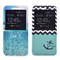 ASUS ZenFone 2 Laser ZE500KL 時尚彩繪手機皮套 側掀支架式皮套 海軍波紋/熱帶島嶼
