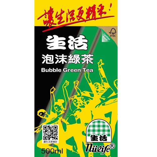 生活 泡沫綠茶500ml(24入)