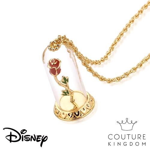 Disney Jewellery - Couture Kingdom 迪士尼美女與野獸永生玫瑰花鍍14K金項鍊 Enchanted Rose