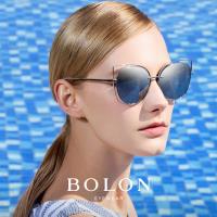 【BOLON 暴龍】大牌巨星時尚流行男仕女仕墨鏡太陽眼鏡(金屬板材簍空貓眼大框BL7008偏光款)