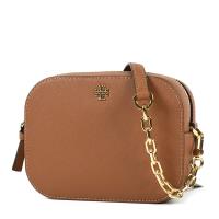 TORY BURCH 防刮皮革鍊帶方形斜背小包-棕色