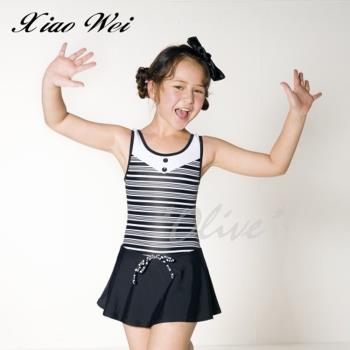 梅林品牌 時尚女童連身裙泳裝 NO.M8553