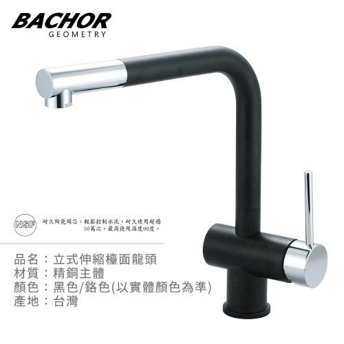 【BACHOR】工業風伸縮廚房龍頭組 EA1321BK