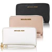 MICHAEL KORS JETSET 防刮皮革拉鍊手掛式中夾/手機包(多色任選)