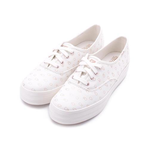 KEDS TRIPLE 燙金印花綁帶休閒鞋 米白 9191W132711 女鞋