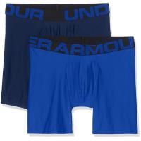 Under Armour 男彈力舒適6藍系四角修飾內著混搭2件組
