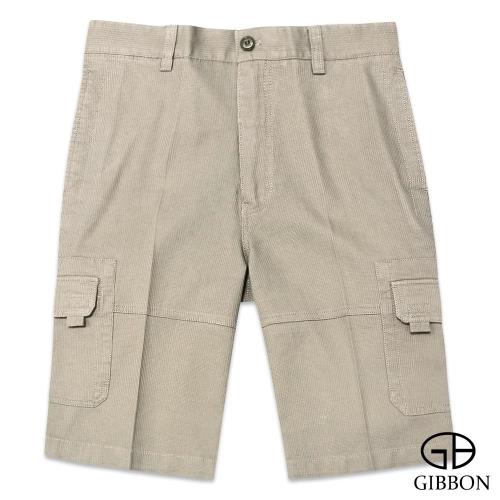 GIBBON 率性魔鬼氈附合口袋短褲‧卡其