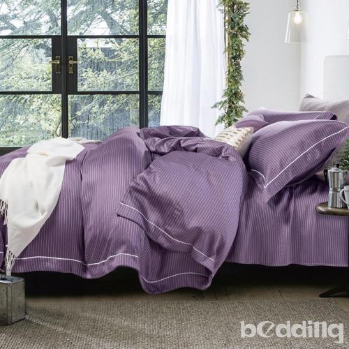 BEDDING-100%天絲萊賽爾-加大薄床包枕套三件組-莫娜-紫