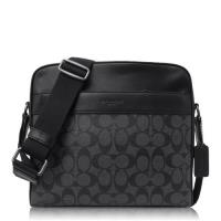 COACH 經典 PVC / 斜背 / 信差包_黑灰