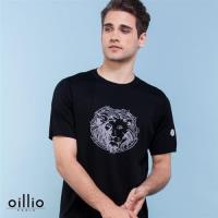 oillio 歐洲貴族 男裝 超柔布料舒適針織線衫 頂級天絲棉 黑色-男款 上衣 高檔質料 冰涼感 絲滑觸感 送禮推薦 吸濕排汗 舒適透氣