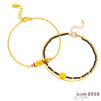 Jcode真愛密碼 LINE我愛熊大黃金/水晶手鍊+熊大愛你黃金/尖晶石手鍊