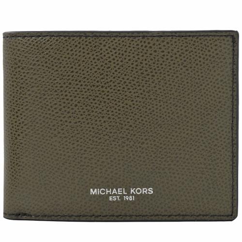 MICHAEL KORS WARREN 經典LOGO六卡雙折短夾.橄欖綠