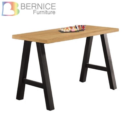 Bernice-雷姆工業風4尺餐桌-原木色