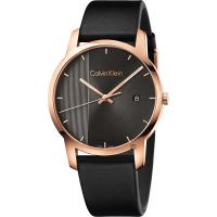 Calvin Klein CK City 都會系列手錶-黑x玫瑰金框/43mm K2G2G6C3