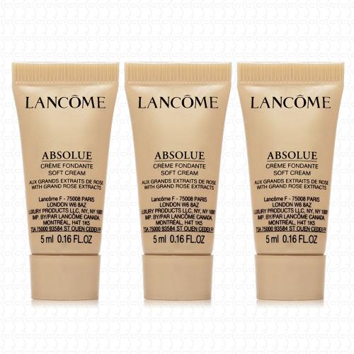 LANCOME蘭蔻 絕對完美黃金玫瑰修護乳霜5mlx3(贈淨化凝膠15ml)