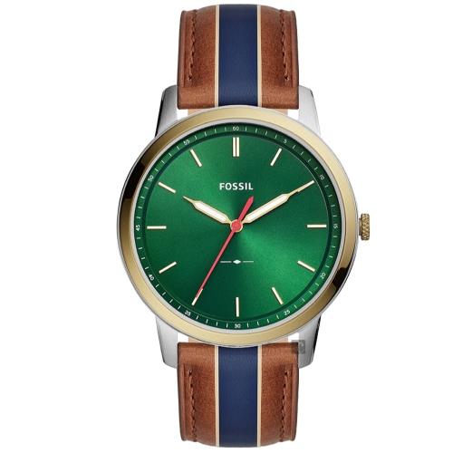 FOSSIL Minimalist 薄型簡約手錶-綠/44m FS5550