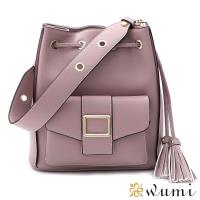 WuMi 維多莉亞束口水桶包 優雅粉