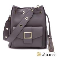 WuMi 維多莉亞束口水桶包 煙燻紫