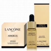 LANCOME蘭蔻 絕對完美黑鑽精華油5ml+黃金玫瑰修護乳霜1mlx12(豐潤版)