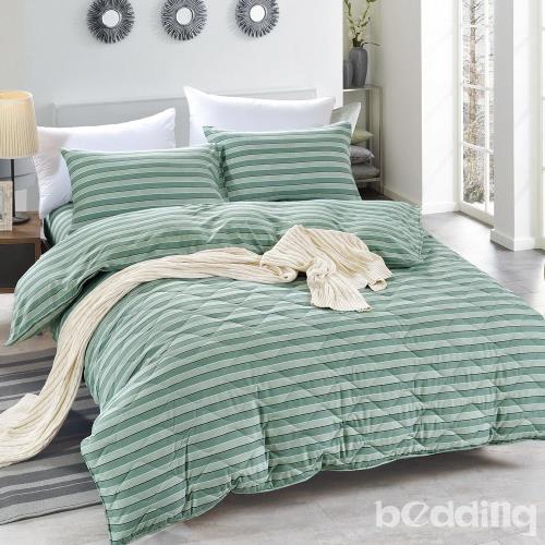 BEDDING-舒適系列海島棉加大雙人薄式床包兩用被套四件組-淡墨