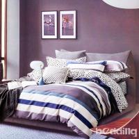 BEDDING-專櫃純棉5x6尺春夏涼被-樂享一族-藍