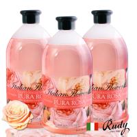 【義大利Rudy Profumi】淡粉玫瑰花香沐浴露1000ml三入贈壓頭*2