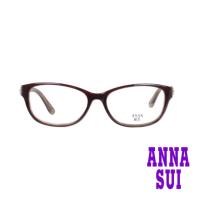 【ANNA SUI 安娜蘇】日系華麗鑽飾花朵造型光學眼鏡-木紋透咖(AS639-100)
