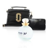 【Bies】愛戀花語香氛限定三件組(淡香精100ml+時尚手提肩背兩用包+時尚手拿包)獨家破盤價