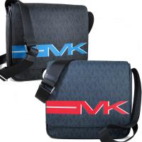 MICHAEL KORS JET SET MENS滿版防潑水LOGO掀蓋斜背包(兩色)