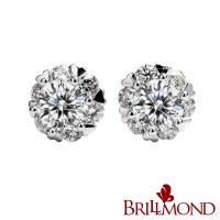 【BRILLMOND JEWELRY】豪華閃亮GIA 50分鑽石耳環(D/VS2 無螢光 18K白金)