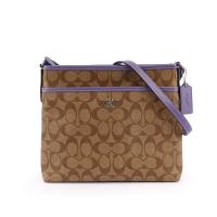 COACH PVC LOGO斜背包(薄款)(粉紫色) F29210 SVOIK