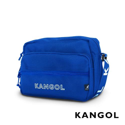 KANGOL LIBERTY系列 韓版潮流LOGO背帶橫式側背包-藍 KG1192