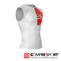 COMPRESSPORT 瑞士 男版無袖三鐵衣(白)