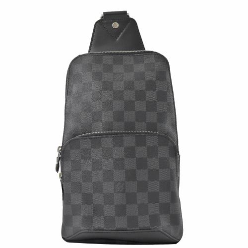 Louis Vuitton LV N41719 AVENUE SLING 黑灰棋盤格紋斜/後背包