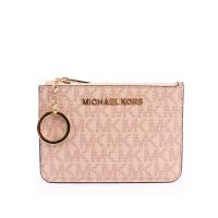 MICHAEL KORS 拼字LOGO皮革零錢包/卡夾/鑰匙包(巴蕾粉) 35F8GTVP1B BALLET