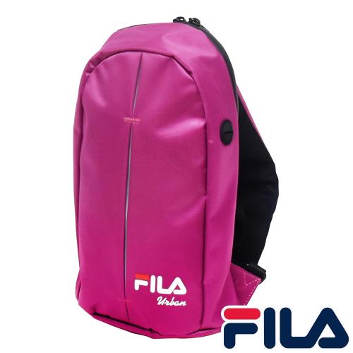 【FILA】時尚單肩斜包(桃粉色)