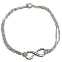 TIFFANY 925純銀 Infinity 無限墜飾雙鍊式手鍊