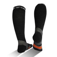 【Magic sport 美肌刻】頂級美麗諾 Merino 羊毛漸進壓力半統登山襪/運動襪(MIT 黑色)