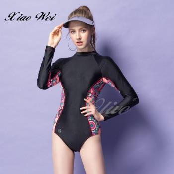 沙兒斯品牌 時尚流行三角連身長袖泳裝 NO.B919038